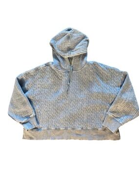 Harmony Balance Quilted Cotton Hoodie | Light Blue Size Large